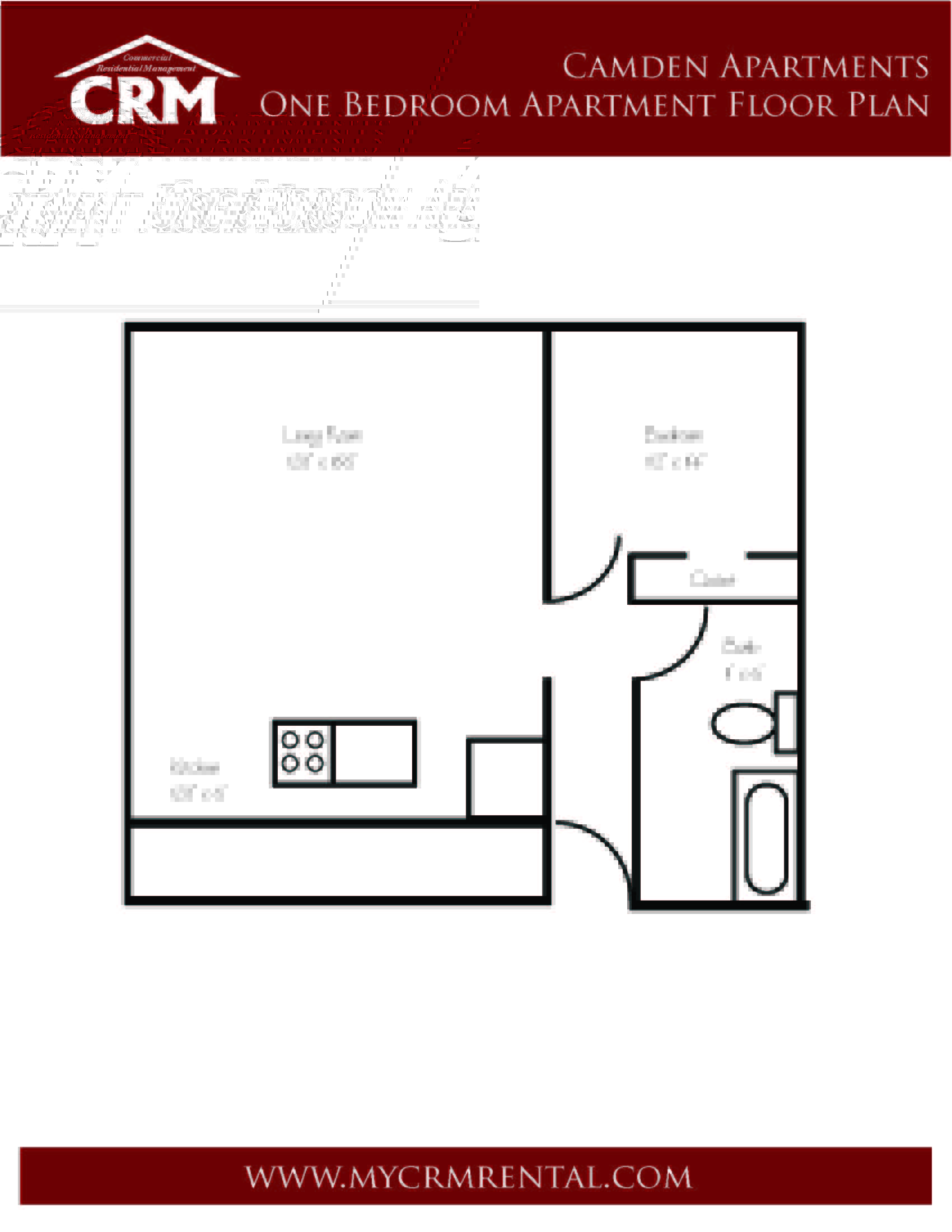 One Bedroom Apartment Floor Plan
