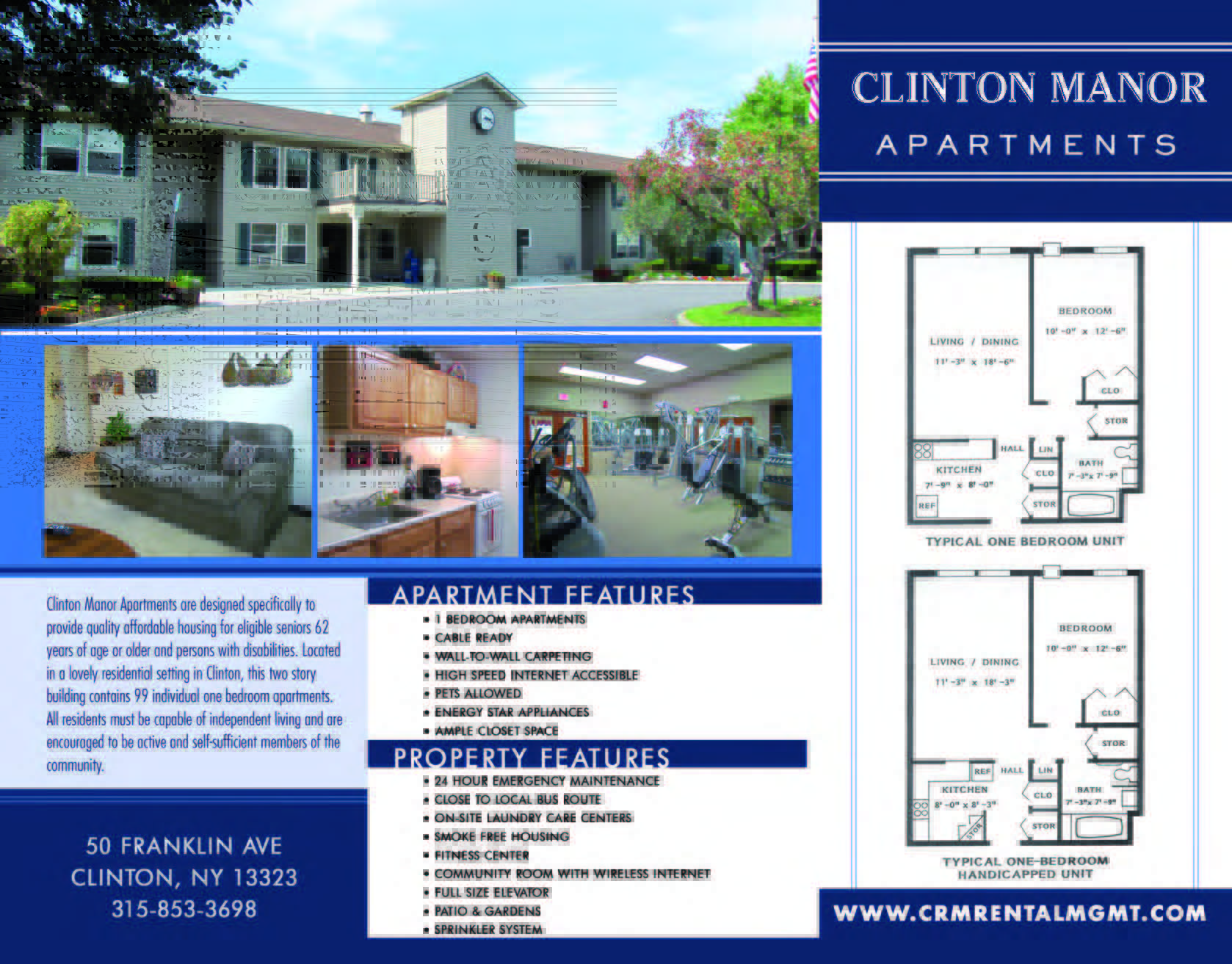 Clinton Manor Brochure Page 2 of 2