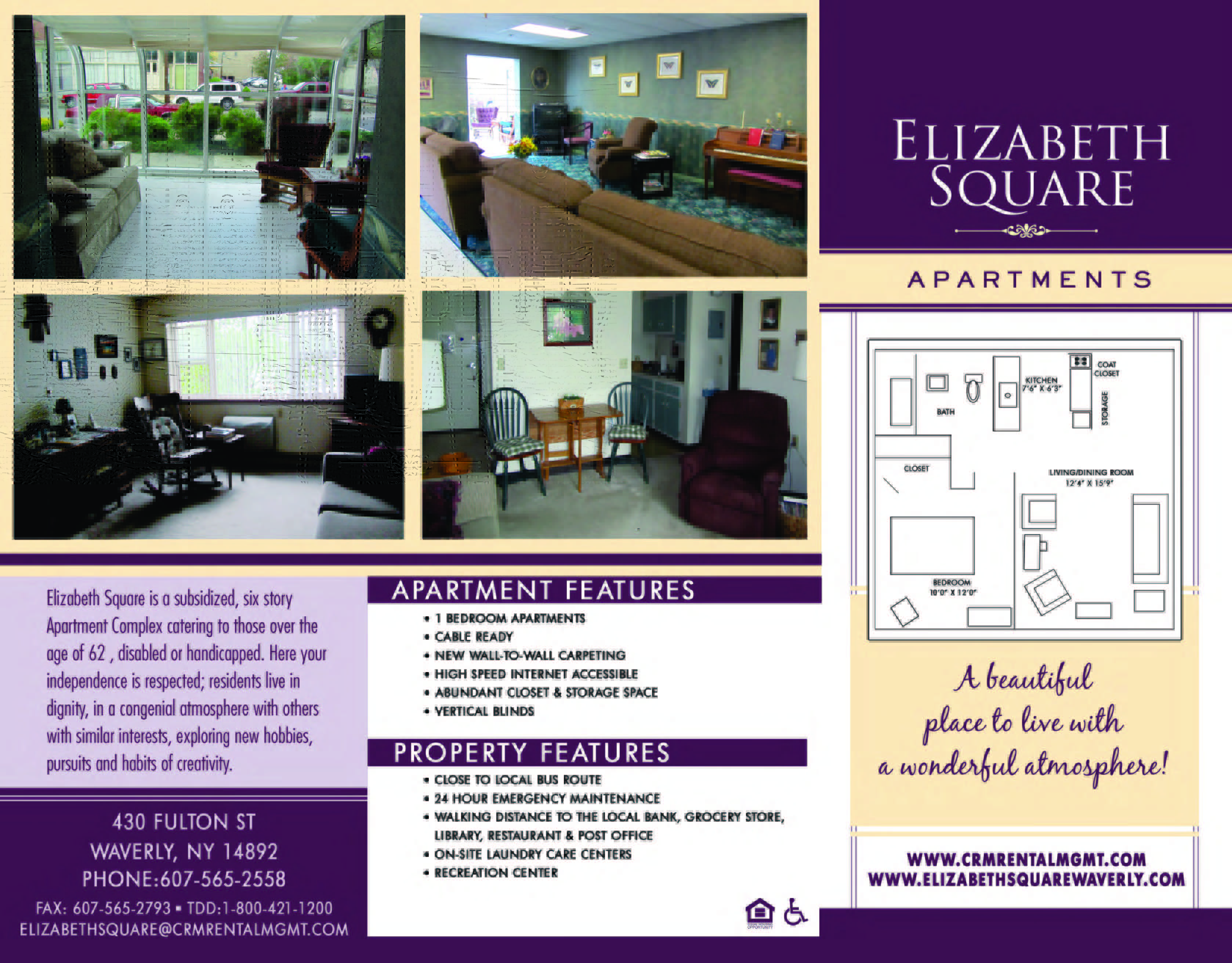Elizabeth Square Apartments Brochure Page 2 of 2