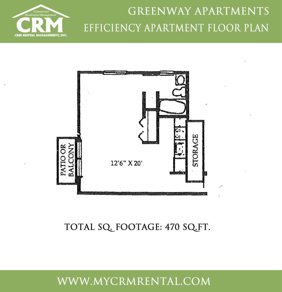 Efficiency Apartment Floor Plan