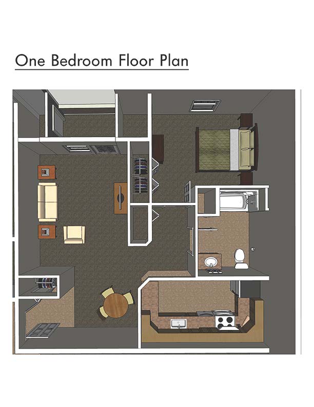 One Bedroom Floor Plan