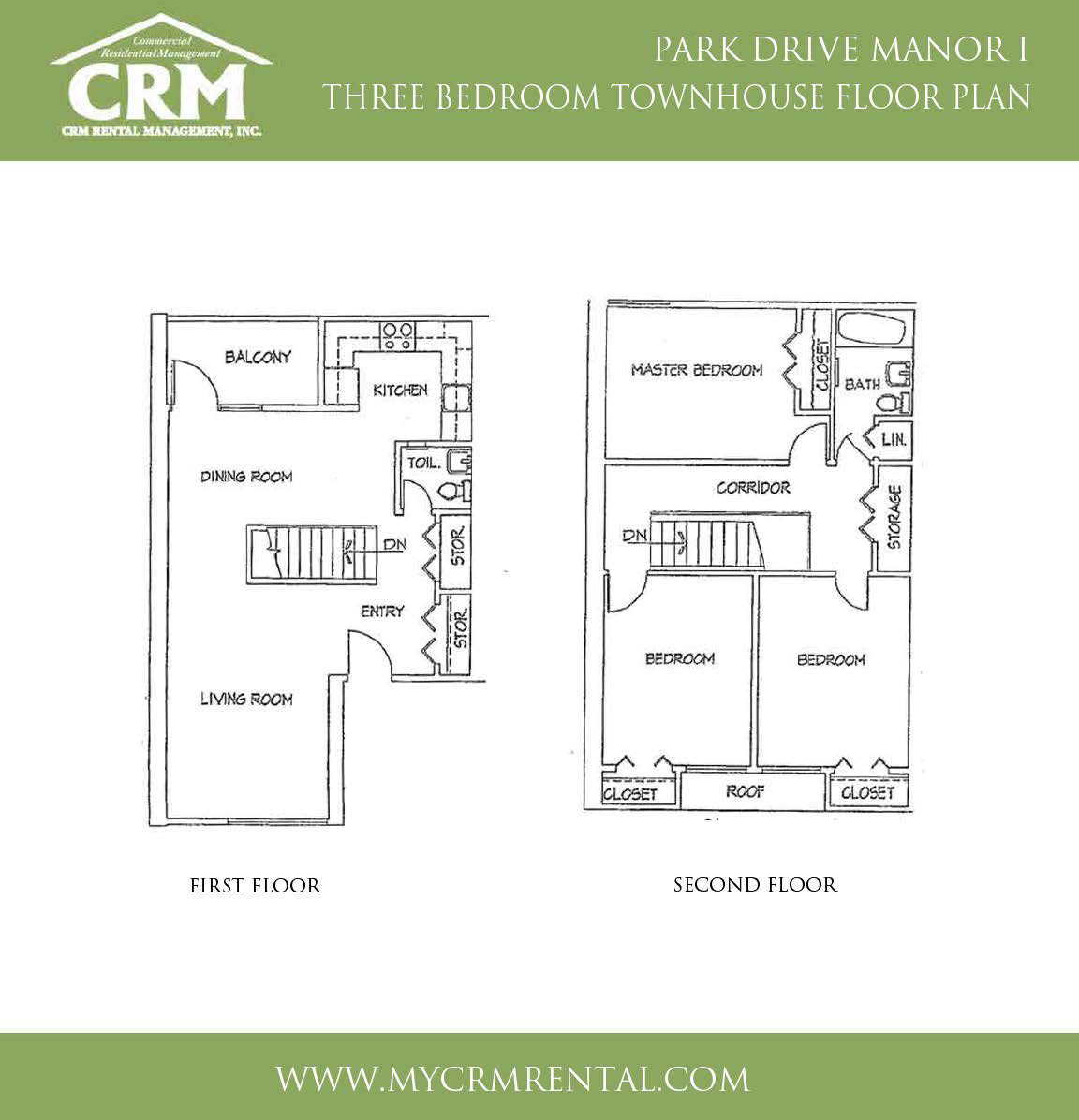 Three Bedroom Townhouse Floor Plan