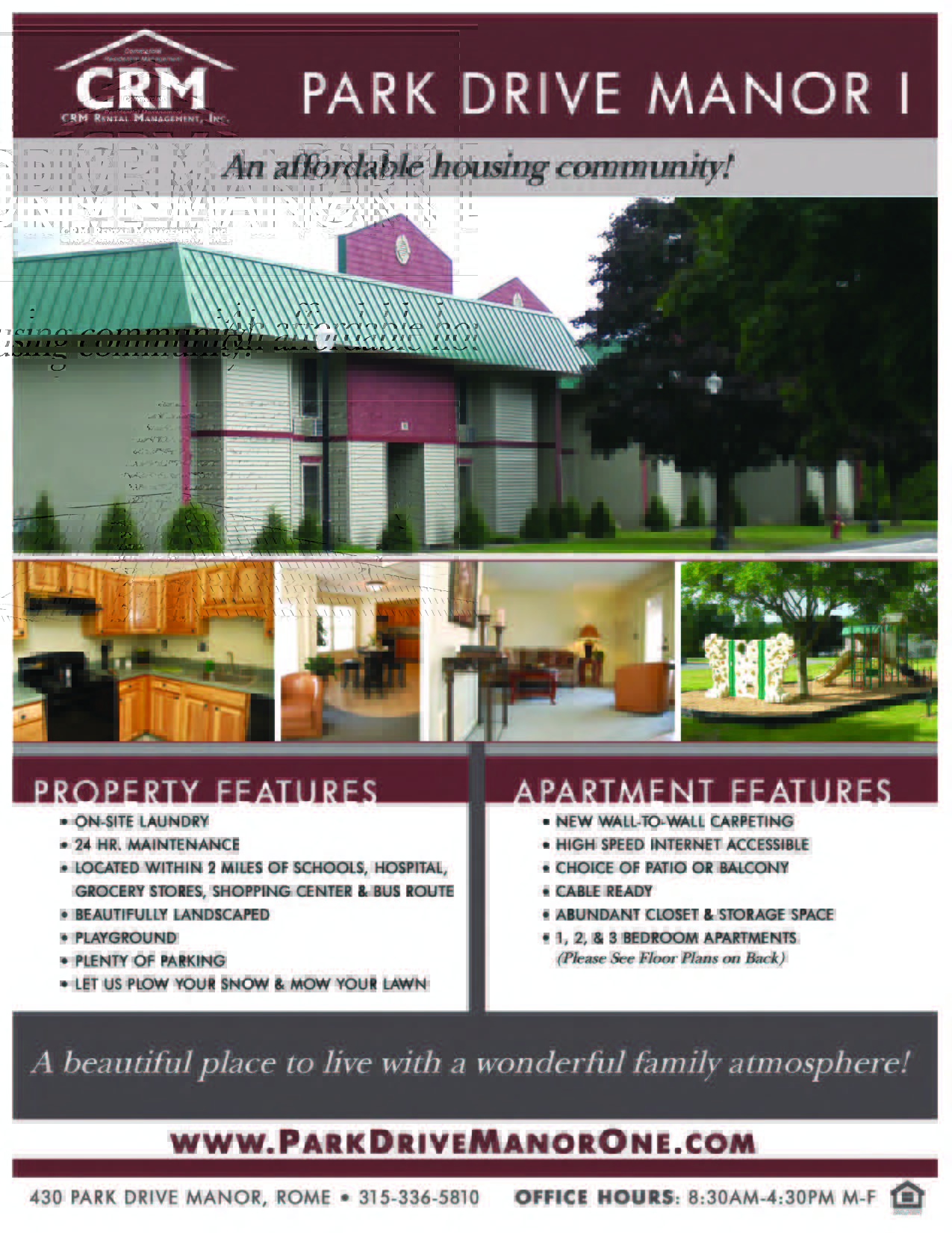 Park Drive Manor 1 Brochure Page 1 of 2
